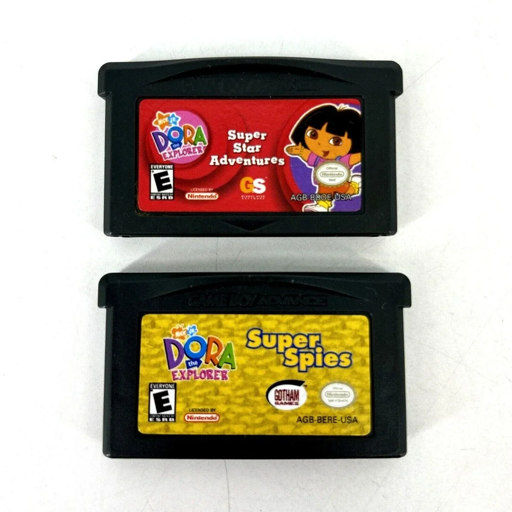 Dora the Explorer Nintendo Game Boy Advance LOT 2 Super Spies & Star‎ Adventures